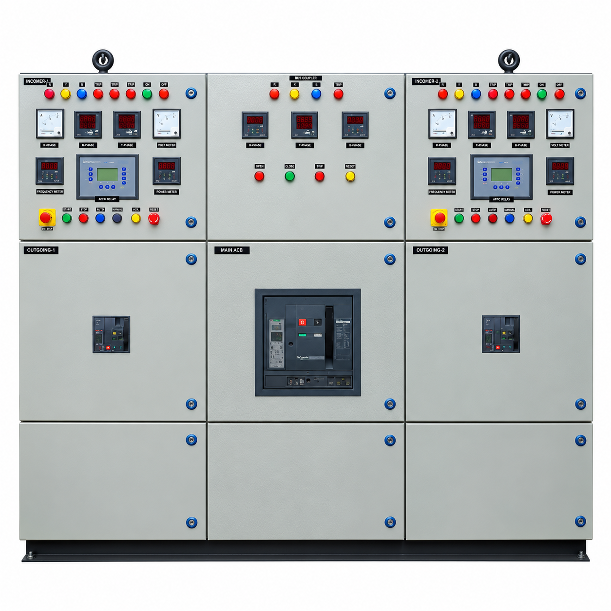 Multi-generator setup by top DG Synchronization Panel Manufacturers in Pune. Built by Brothers Engineering.